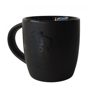 VEX - Kaffee Becher Schwarz mit History Juice Logo
