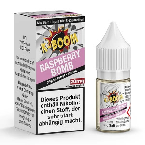 Raspberry Bomb Nikotinsalzliquid (Himbeere & Waldmeister) - K-Boom *mit Steuermarke*